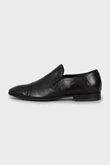 Men's black leather shoes