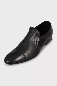 Men's black leather shoes