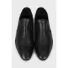 Men's black leather shoes