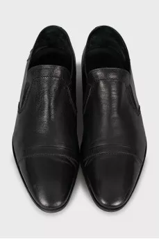 Men's black leather shoes