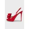 Red patent leather sandals