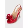 Red patent leather sandals