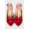 Red patent leather sandals