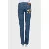 Low-rise embellished jeans