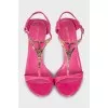Leather sandals with gold decoration