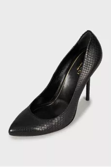 Black snakeskin shoes