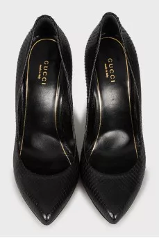 Black snakeskin shoes