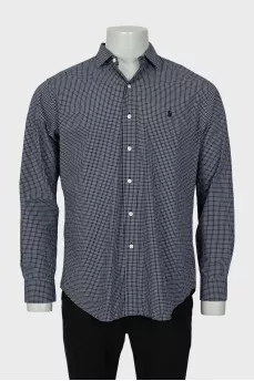 Men's black and white checkered shirt