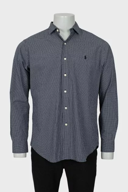 Men's black and white checkered shirt