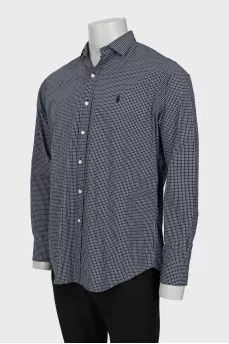 Men's black and white checkered shirt