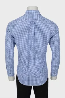 Мужская клетчатая рубашка slim fit