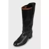 Two-tone mid-heel boots