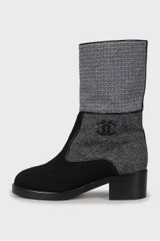 Текстильные ботинки с логотипом бренда