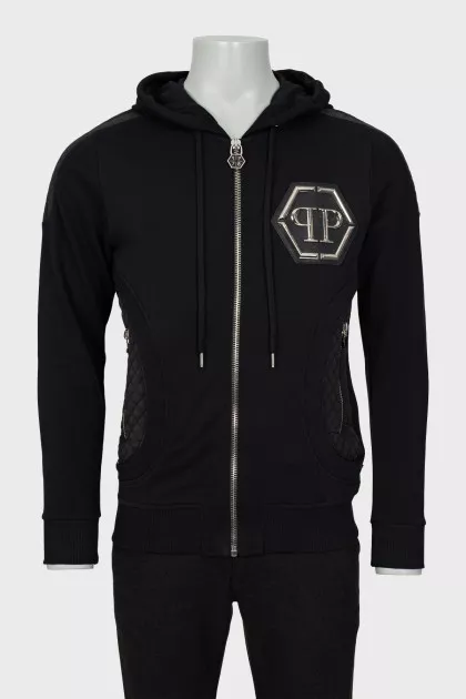 Men's sweatshirt with silver hardware