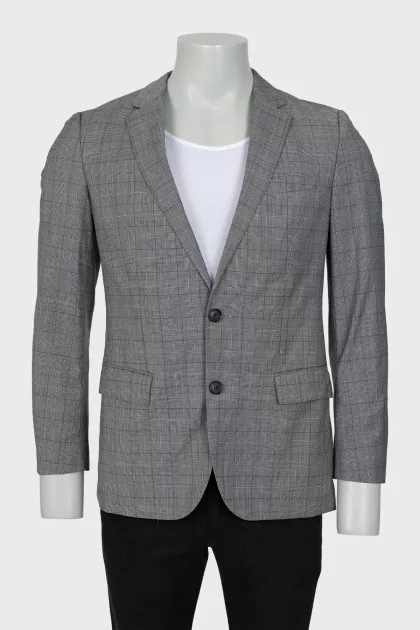 Men's checkered wool jacket