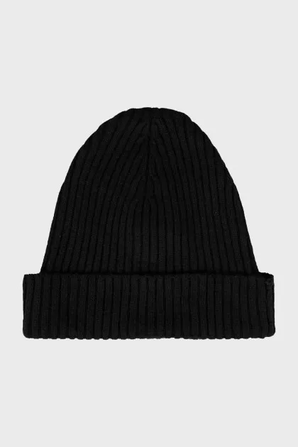 Men's black wool hat