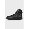 Men's two-tone leather high-tops