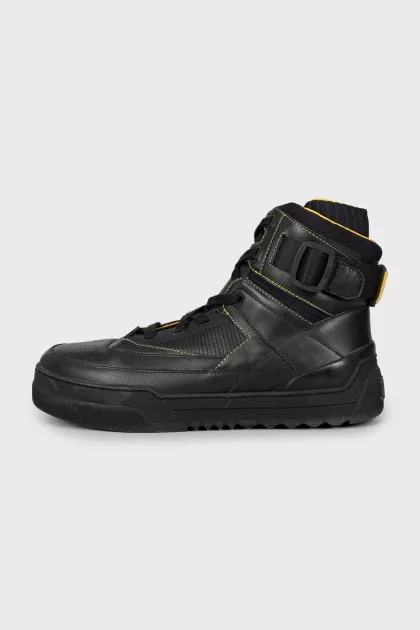 Men's two-tone leather high-tops