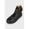 Men's two-tone leather high-tops
