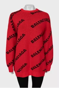 Wool sweater in signature print