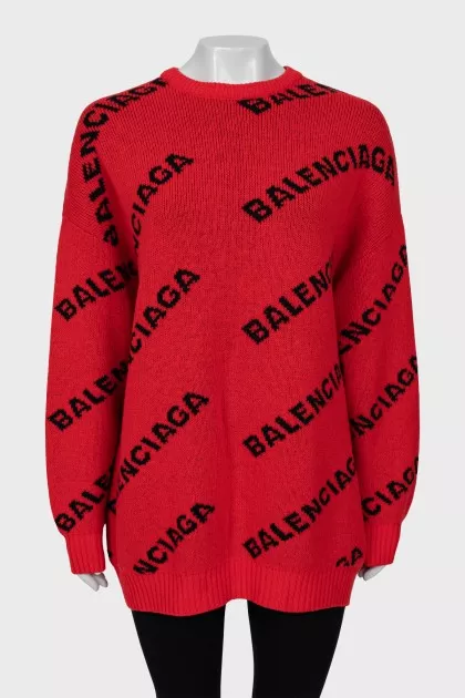 Wool sweater in signature print