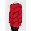 Wool sweater in signature print