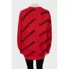 Wool sweater in signature print