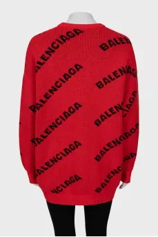 Wool sweater in signature print