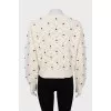 Cashmere sweater decorated with flowers