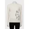 Wool and cashmere sweater with pattern