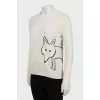 Wool and cashmere sweater with pattern
