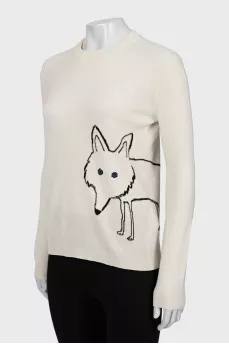 Wool and cashmere sweater with pattern