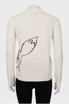 Wool and cashmere sweater with pattern