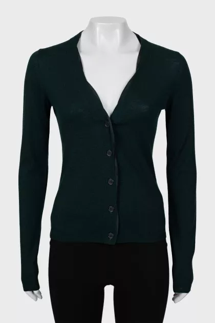 Green wool cardigan