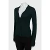 Green wool cardigan