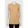 Knitted vest with V-neck