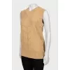Knitted vest with V-neck