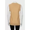 Knitted vest with V-neck