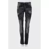 Gray distressed jeans
