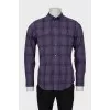 Men's mixed-color checked shirt