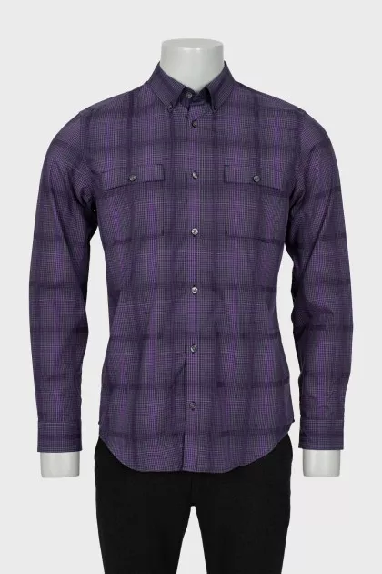 Men's mixed-color checked shirt