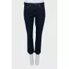 Men's cropped dark blue jeans