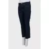 Men's cropped dark blue jeans