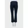 Men's cropped dark blue jeans