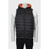 Men's reversible vest with hood