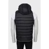 Men's reversible vest with hood