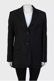 Straight-fit wool jacket