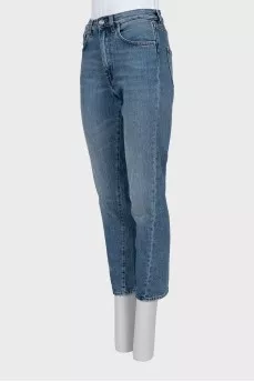 Синие джинсы slim fit