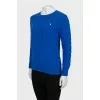 Knitted sweater with embroidered logo