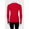 Red wool and silk cardigan